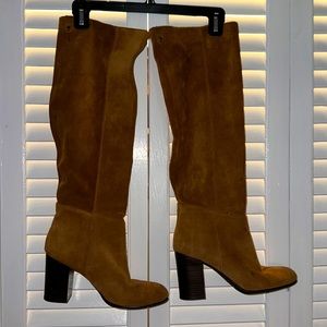 Brown suede boots